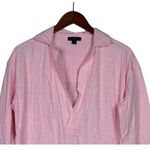 J.Crew Long Sleeve V-Neck Slub Oversized Popover Hi Low Tunic Dress S Pink #3710 Photo 1