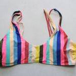 No Boundaries  Stripe Pink Swim Sports Bra Bralette Bikini Top L Large Photo 0