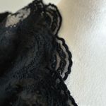 Forever 21 Black Off the Shoulder Crop Top 3/4 Lace Sleeves Size L Photo 6