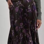 Ralph Lauren Lauren  Floral Pleated Satin Charmeuse Skirt Size US 2 Photo 1
