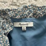 Madewell silk ruffle edge wrap dress in blue floral Photo 6