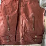 Ambiance Apparel Brown Leather Zip Up Jacket Photo 2