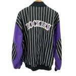 Starter Vintage Colorado Rockies‎  Jacket XL Black Purple Pinstripe MLB Basebal Photo 5
