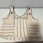 Free People Cream and Black Embroidered Top Photo 2