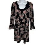 White House | Black Market Scoop Neck Belled sleeve Artsy Floral Tunic EUC Size M Photo 1