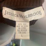 Jessica Holbrook 100% Silk Mock Neck Top Size L Photo 3