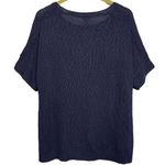 Chico's  Size 2 Large Beaded Mesh Sweater Knit Top Dolman Sleeve Blue Boho Beach Photo 3