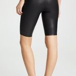 Spanx Faux Leather Moto Shorts Black High-Rise Shiny Edgy Motorcycle Bike Long S Photo 2