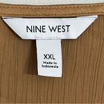 Nine West Women’s  Button‎ Front Ruffle Sleeve Tank Top Size 2XL Goldish Bronze Photo 9