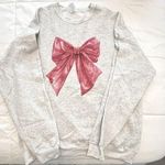Gray Sweatshirt with Pink Bow. Size XL Photo 0