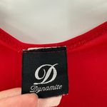 Dynamite Vintage  Red V-Neck Shark Bite Hem Festival Blouse Women's Size 3X Photo 3