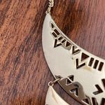 EXPRESS NEW  Gold Layered Statement Necklace Oval Circular Chain Egyptian NWOT Photo 4