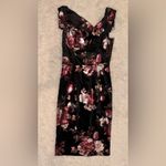 Black Halo NWOT  Jackie O Velvet Floral Midi-Dress sz 12 Photo 2