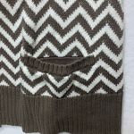 Chico's Chevron Nadja Taupe & White Sweater Vest by Chico’s Size 2 (US 12/L) Photo 2