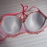 Victoria's Secret Victoria’s Secret Pink Lace Lined Underwire Halter Top Bikini Top Swimwear 34D Photo 3