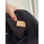 Anthropologie Solstice Cozy Sherpa Crossbody Purse Black Embroidered Floral Photo 8