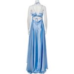 Mac Duggal  Powder Blue Satin High Slit Gown Size 8 Evening Dress Photo 6