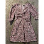 Universal Threads UNIVERSAL THREAD Dress Womens Sz 2 Elbow Puff Sleeve Pink Ruched Mini Abstract Photo 1