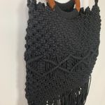 Danielle Nicole  Macrame Fringe Wood Handle Shoulder Purse Photo 7