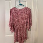 INDIKAH Pink and White Floral Romper with Ruffled Sleeves Photo 2
