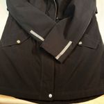 Nautica  Womens Coat Black Large Front Zip Hooded Lined Wind Water Resistant Photo 3