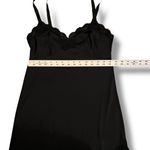 Vtg Komar Black Slip Dress Silky Lace Trim Side Slit Dress Sz 36 Average Photo 6