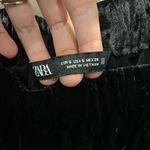 ZARA Velvet Cropped Off-The-Shoulder Party Top Black size Small Photo 4