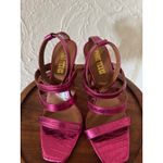 PARIS TEXAS Pink Metallic Crocodile Embossed Leather Pumps Size 7 Photo 6