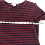 Anthropologie KINLY Directional Stripe Mini Dress M Drop Waist Flounce Hem Long Sleeve Shift Photo 5