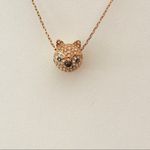 Fossil  Cat Rose Gold Necklace with Stones Photo 1