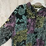 Vintage Caroline Rose Silk Sheer Velvet Duster Tunic Artsy Top Womens XL Black Photo 1
