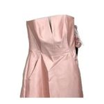 Alfred Sung NWT Strapless Notch Twill Satin Maxi Dress Pockets 6 Toasted Sugar Photo 4