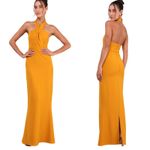 Lulus Mesmerizing Perfection Yellow Halter Neck Backless Maxi Dress size M NWT Size M Photo 1
