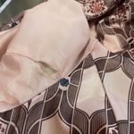 London Fog Vintage Women's XL Tan Mid Trench Coat w/ Belt Pink Silky Lined Print Photo 11