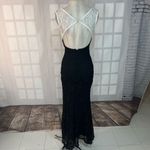 City Studio White Black Sparkle Lace Embellished Waist Formal Gown Size 0 Photo 5