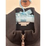 Vintage Bianca Nygard Sz 12 Genuine Leather Merino Wool Vest Full Zip Up Black Photo 3