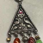 Chico's  Rhinestone Accent Modernist Boho Pendant Long Necklace VTG Signed Photo 4