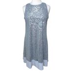 Frank Lyman Blue Silver Sequin Knit Dress Size 8 NWT Style 228242 Photo 1