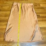 Rachel Zoe Women’s XL Copper Satin Midi Skirt Cocktail Party Holiday Chic City Photo 3
