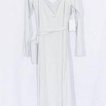 NWT ARITZIA WILFRED Saturn Long Sleeve Wrap Midi Dress in Frozen Grey Si… Size XL Photo 8