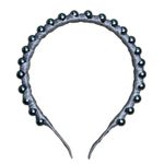 Anthropologie  Silver Pearl Wrapped Ribbon Thin Headband - 1 count Photo 0