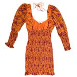For Love & Lemons  peony smocked mini dress tangerine Photo 3