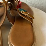 Tan & Yellow Embellished Floral Sandals with Slip Photo 13