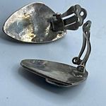 Native American sterling silver turquoise cabochon earrings. Photo 5