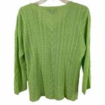 Ralph Lauren Lauren Linen V Neck Green Sweater Size Large Photo 3