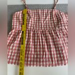 Wild Fable Coral Pink White Gingham Plaid Peplum Cami Tank Top Size XL Photo 6