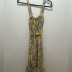 Saints + Secrets Ruffled Floral Yellow & Purple Casual Dress Size XS Cotton NWOT Photo 6