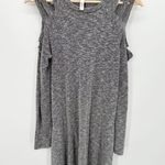 Elan  Grey Long Sleeve Cutout Shoulder Knit Mini Dress Women's Size‎ Medium M Photo 8