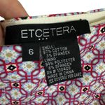 Etcetera  Colorful Print Cotton Above Knee Lined Straight Skirt Size 6 Photo 5