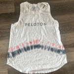 Peloton  White and Pink Sleeveless Tank Top Photo 0
